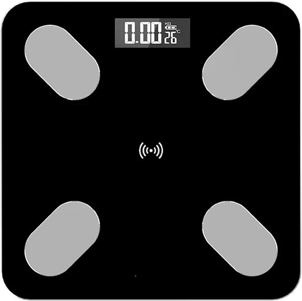 1+1 GRATIS Báscula Inteligente, Conexión Bluetooth, Pantalla LCD, Mide Indicadores Corporales, de Vidrio Templado