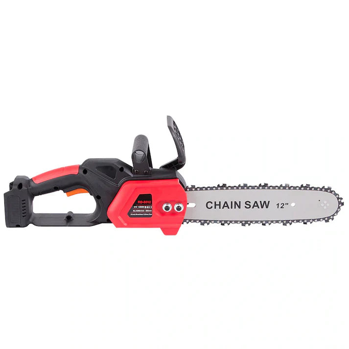 Motosierra Eléctrica, con 1 x Espada de 31 cm (12 PULGADAS), 1 x Cadena, 2 x Baterías de 48 V, Bolsa de Transporte de REGALO