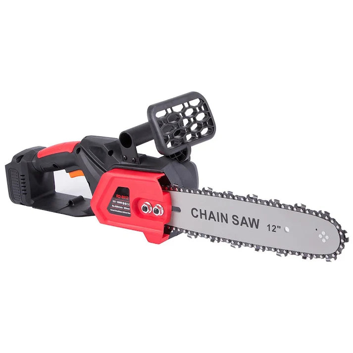 Motosierra Eléctrica, con 1 x Espada de 31 cm (12 PULGADAS), 1 x Cadena, 2 x Baterías de 48 V, Bolsa de Transporte de REGALO