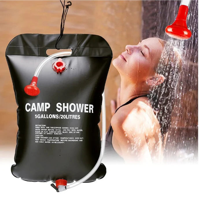 1+1 GRATIS: Ducha Solar Portátil para Camping de 20L