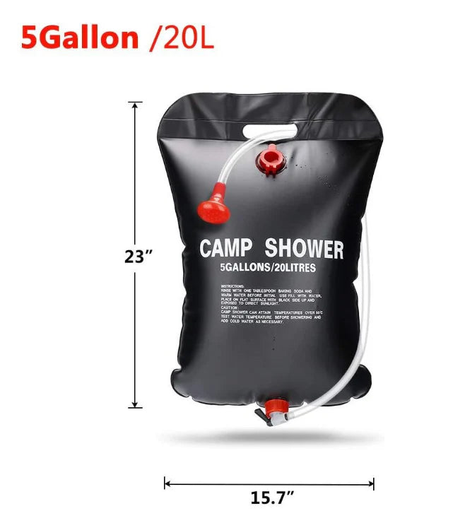 1+1 GRATIS: Ducha Solar Portátil para Camping de 20L