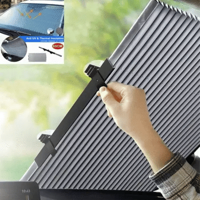 1+1 GRATIS: Parasoles para Auto Tipo Acordeón, Universal, Retráctil, con Fijación por Ventosas, 65 cm