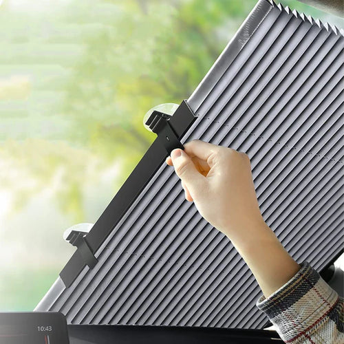 1+1 GRATIS: Parasoles para Auto Tipo Acordeón, Universal, Retráctil, con Fijación por Ventosas, 65 cm