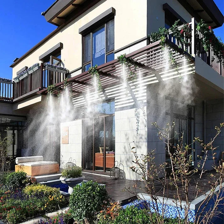 1+1 GRATIS: Sistema de Enfriamiento para Terraza y Jardín, con Vapor de Agua, 20 m de Longitud