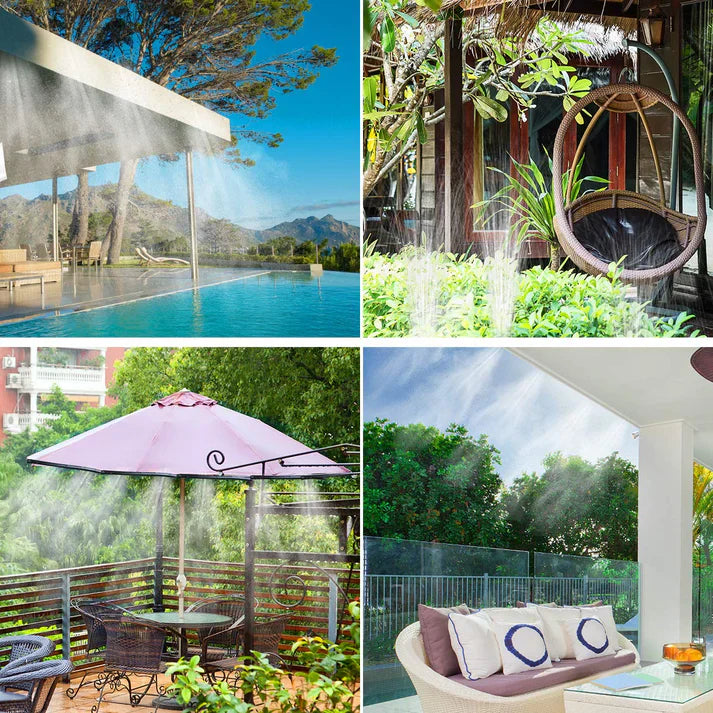 1+1 GRATIS: Sistema de Enfriamiento para Terraza y Jardín, con Vapor de Agua, 20 m de Longitud